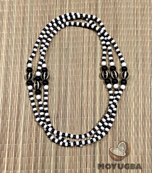 ELEGGUA Black and White  Necklace/Eleke/Collar - Santeria/Yoruba